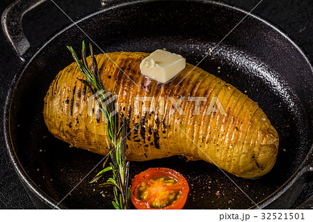 スウェーデン風ベイクドポテト Swedish Style Baked Potato の写真素材