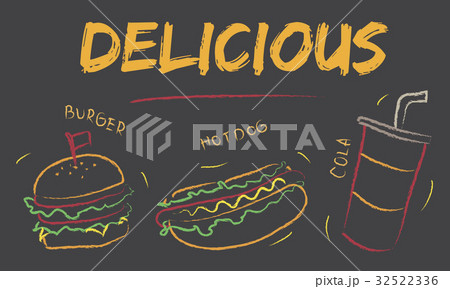 Burger hotdog cola fast food menu 32522336