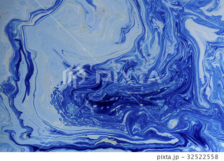 Marbled blue abstract background. Liquid marble 32522558