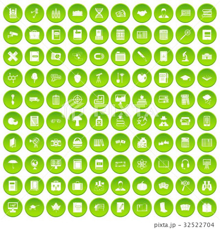 100 book icons set green circle 100 book icons set green circle 32522704