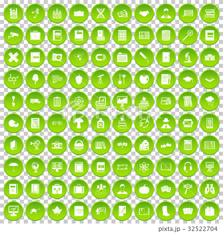 100 book icons set green circle 100 book icons set green circle 32522704