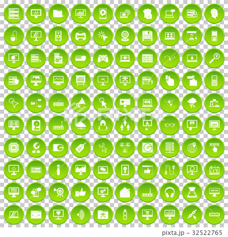 100 computer icons set green circle 100 computer icons set green circle 32522765