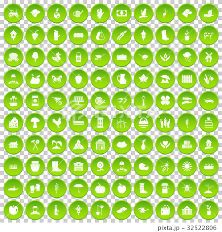 100 farm icons set green circle 100 farm icons set green circle 32522806