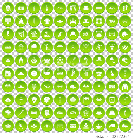 100 hat icons set green circle 32522865