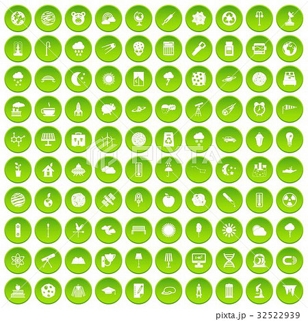 100 moon icons set green circle 100 moon icons set green circle 32522939
