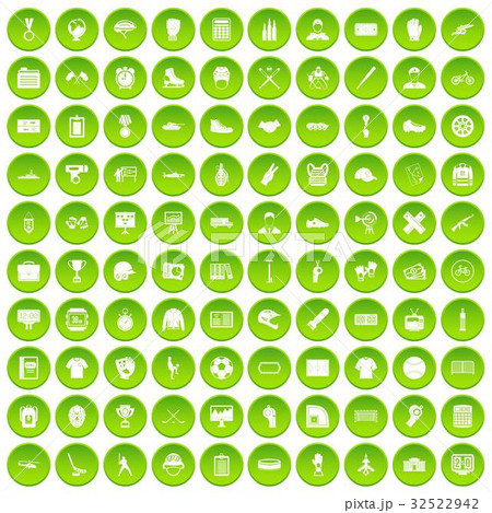 100 mens team icons set green circle 32522942