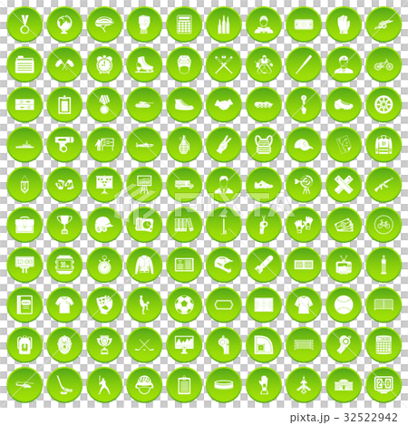 100 mens team icons set green circle 32522942