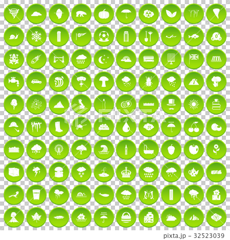 100 rain icons set green circle 100 rain icons set green circle 32523039