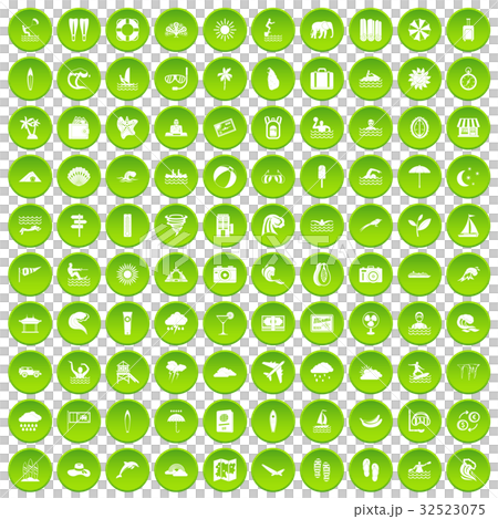 100 surfing icons set green circle 100 surfing icons set green circle 32523075
