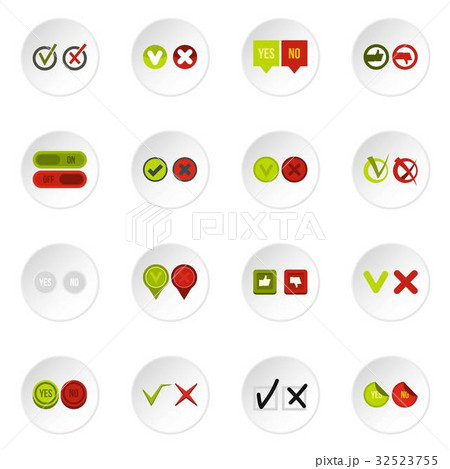 Check mark icons set, flat style Check mark icons set, flat style 32523755