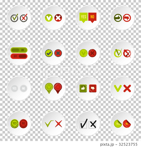 Check mark icons set, flat style 32523755