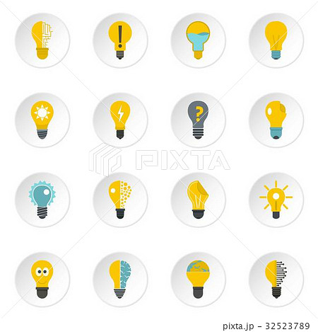 Lamp logo icons set in flat style 32523789