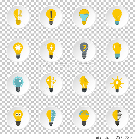 Lamp logo icons set in flat style 32523789