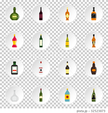 Bottle forms icons set in flat style Bottle forms icons set in flat style 32523873