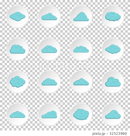 Clouds icons set in flat style - Stock Illustration [32523960] - PIXTA