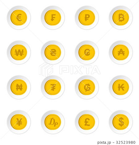 Currency from different countries icons set Currency from different countries icons set 32523980