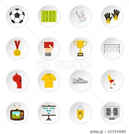 Soccer football icons set in flat style 32524080