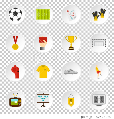 Soccer football icons set in flat style 32524080