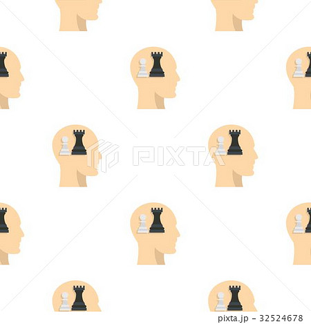 Queen and pawn chess inside human head pattern Queen and pawn chess inside human head pattern 32524678