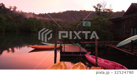 Boat at the river beautiful landscape Boat at the river beautiful landscape 32524790
