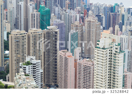 aerial view of the cityscape at Victoria Harbor. 32528842