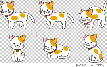 猫のポーズ集のイラスト素材