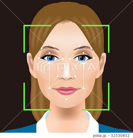 顔認識システムのイラスト素材
