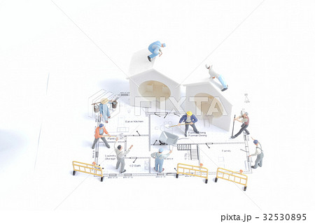 tiny figure of worker construction the site tiny figure of worker construction the site 32530895