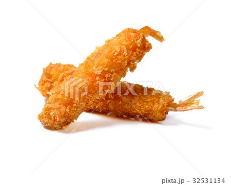 Fried shrimp ball on white background. Fried shrimp ball on white background. 32531134