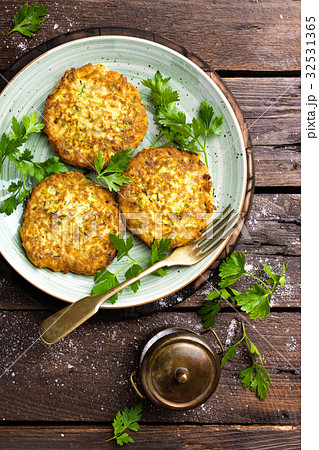 Vegetable zucchini pancakes 32531365