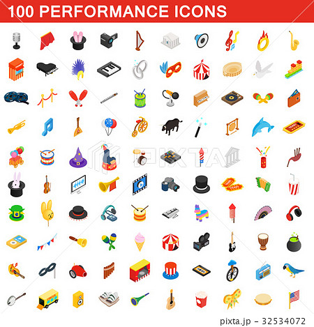 100 performance icons set 100 performance icons set 32534072