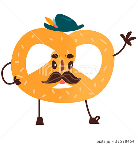 Vector sweet humanized pretzel character isolated 32538454