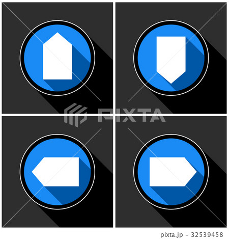 four white, blue arrows - black shadows 32539458