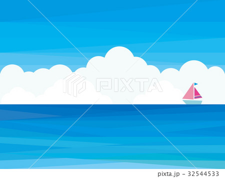 海　雲　青空　ヨット 32544533