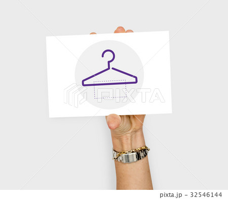 Clothes store commercial with hanger illustration 32546144