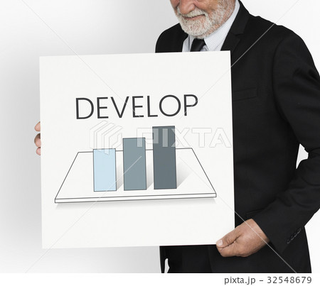 Businessman with analysis business graph illustration 32548679