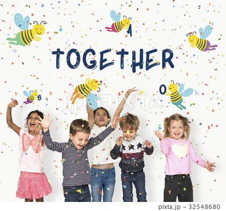 Kids Children Friendship Together Team Bee Graphic 32548680