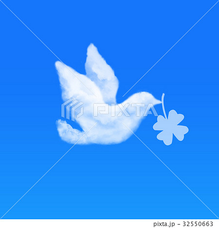 鳥の形をした雲 四葉のクローバーのイラスト素材 [32550663] - PIXTA