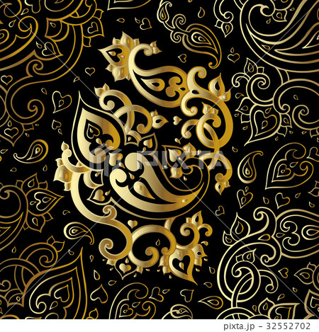 Paisley Beautiful golden seamless background. Paisley Beautiful golden seamless background. 32552702