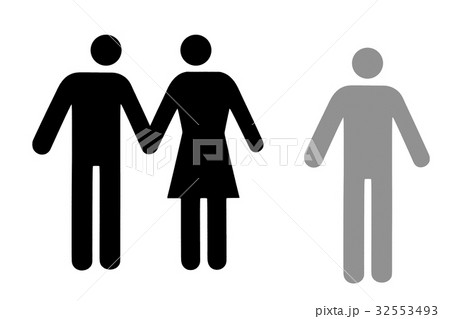 Couple and single icon flat Couple and single icon flat 32553493