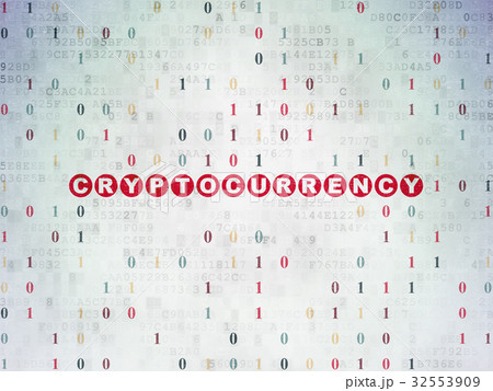 Data concept: Cryptocurrency on Digital Data Paper 32553909