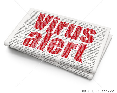 Protection concept: Virus Alert on Newspaper Protection concept: Virus Alert on Newspaper 32554772