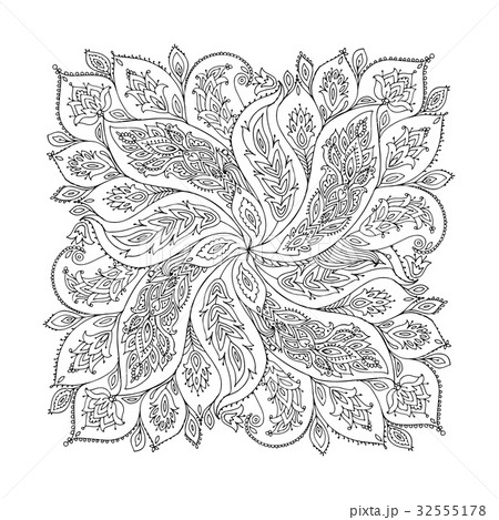 Floral ornament, sketch for your design Floral ornament, sketch for your design 32555178