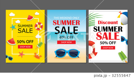 Summer sale emails background layout banners. 32555647