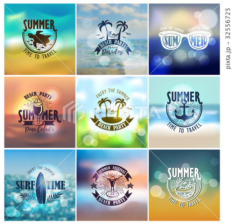 Vector set of summer travel and vacation designs Vector set of summer travel and vacation designs 32556725