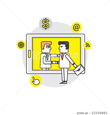 Businessman network deal on laptop background. Businessman network deal on laptop background. 32556881