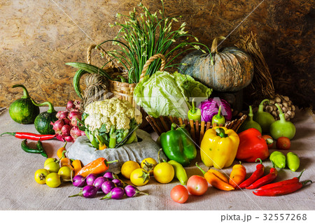 still life  Vegetables, Herbs and Fruits. 32557268