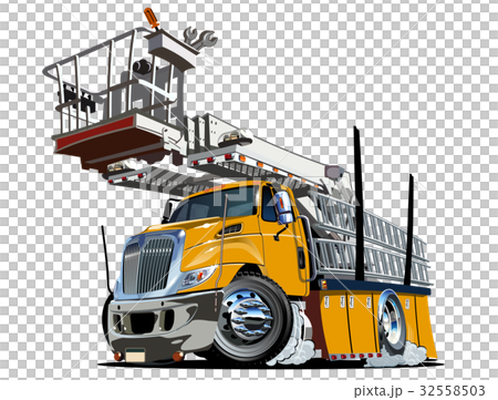 Cartoon Platform Lift Truck Cartoon Platform Lift Truck 32558503