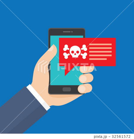 Smartphone in danger, red alert. Smartphone in danger, red alert. 32561572