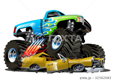 Vector Cartoon Monster Truck 32562083